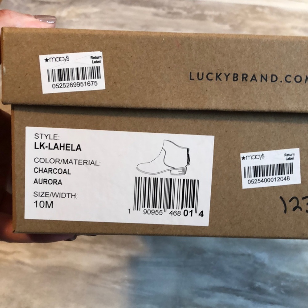 Lucky Lahela Charcoal Grey suede boots 10 - Picture 2 of 7